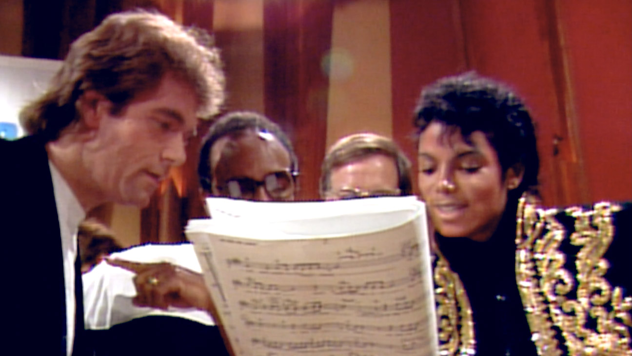 Huey Lewis, Quincy Jones and Michael Jackson on The Greatest Night in Pop.