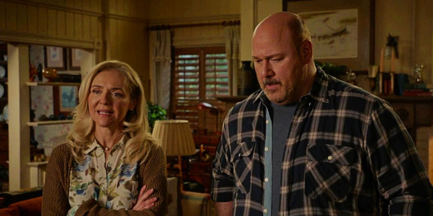 Rachel Bay Jones and Will Sasso as Mandy's parents on Young Sheldon